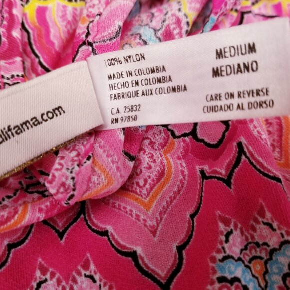 Luli Fama Hot Pink & Turquoise Summer Fling Bikini Set with Cover Up Mini Dress - Picture 16 of 16